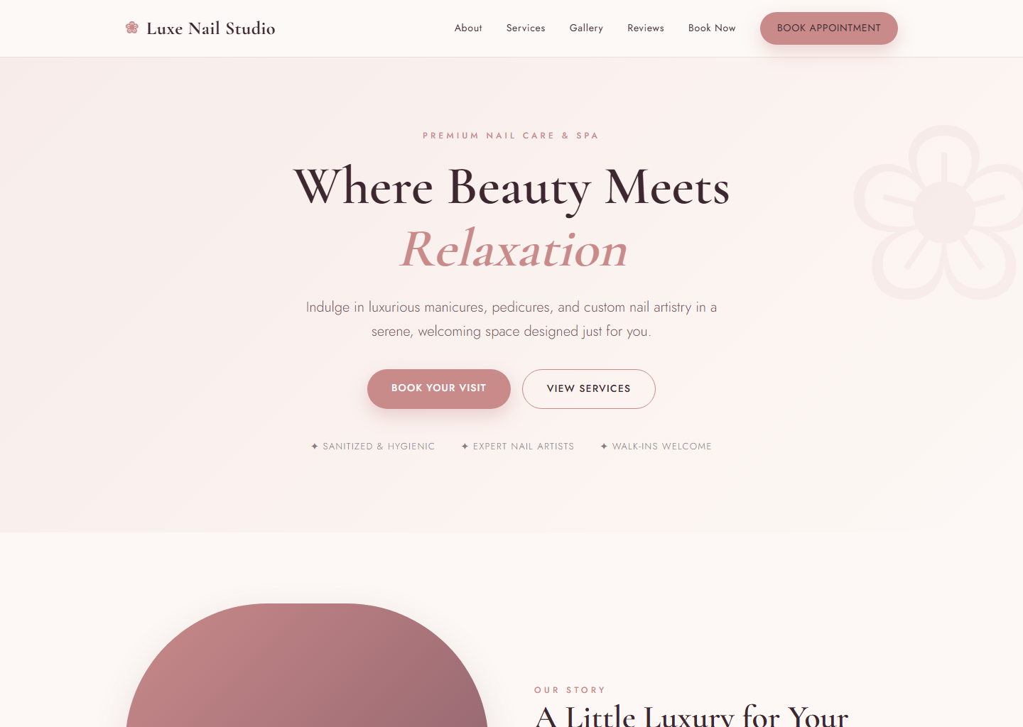 Beauty business website built by BrightFront Digital