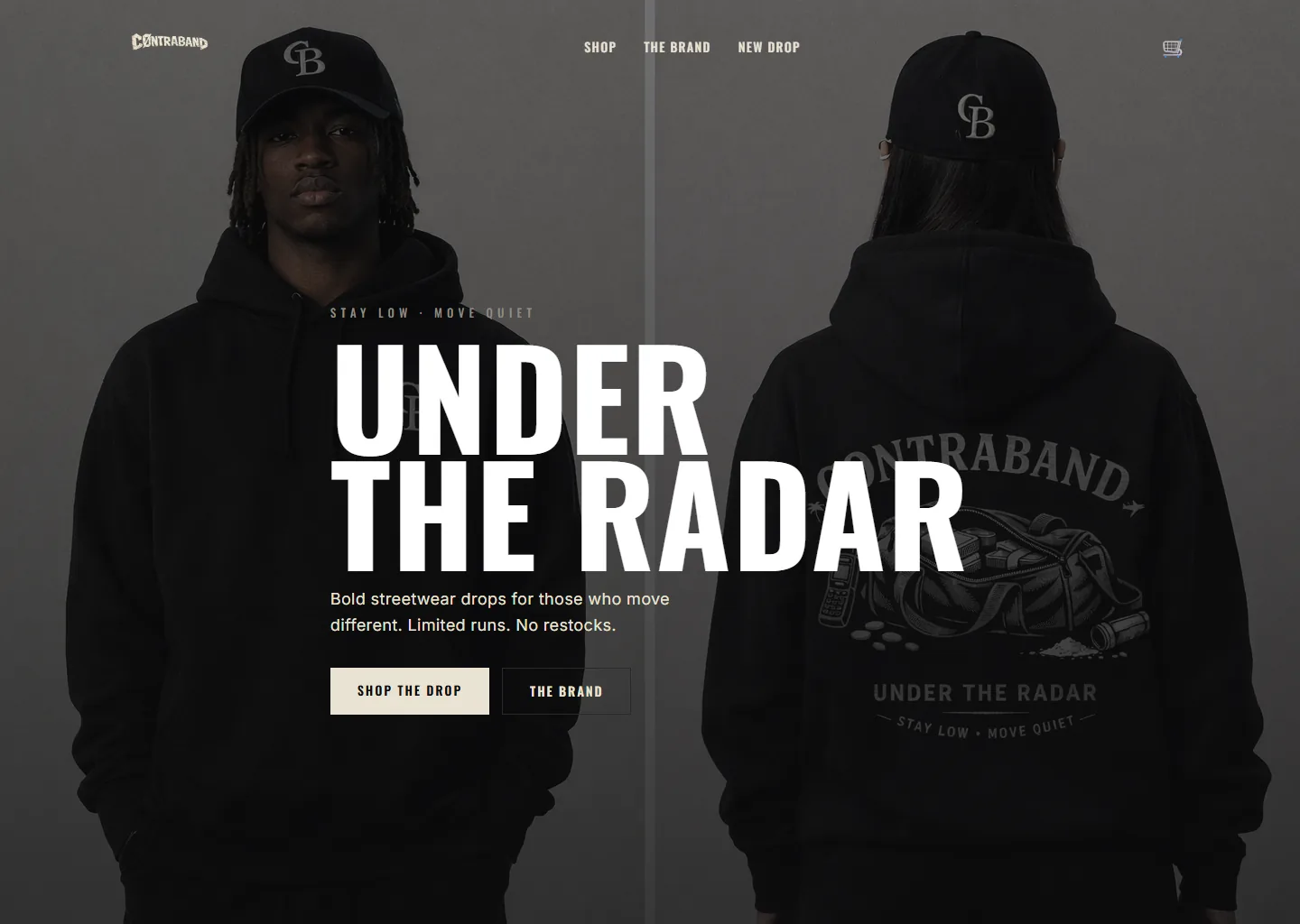 Contraband streetwear store built by BrightFront Digital