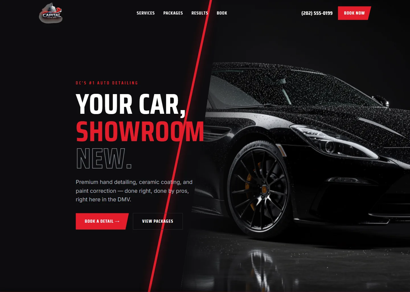 Capital Auto Spa detailing website built by BrightFront Digital