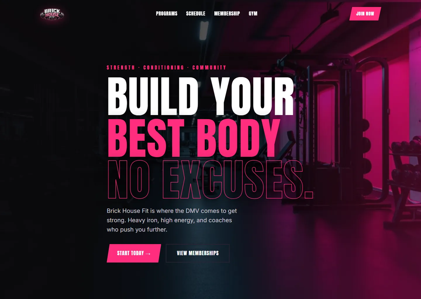 Brick House Fit gym website built by BrightFront Digital